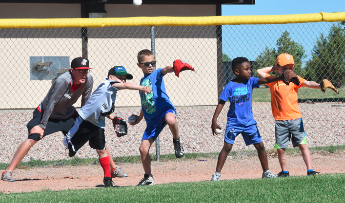 playing baseball